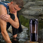 Shaker Bottle 17Floz Shaker Bottle | No Blending Ball or Whisk Needed | Best Portable Pre Workout Whey Protein Drink Shaker Cup | Mixes Cocktails Smoothies Shakes | Dishwasher Safe (Black)